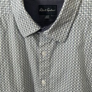 Robert‎ Graham Shirt Multicolor Geometric Pattern Flip Cuff Men's Size XL Shirt